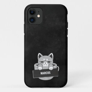 Funny Cat coffee design custom name Case-Mate iPho Case-Mate iPhone Case