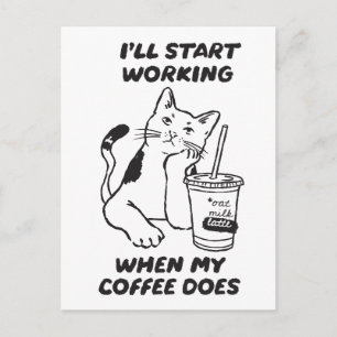 Funny Cat Coffee Lover Card