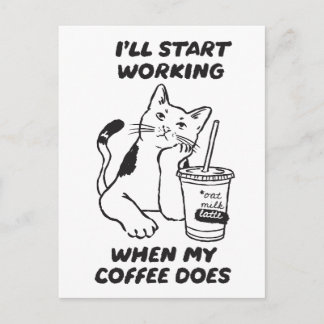 Funny Cat Coffee Lover Card