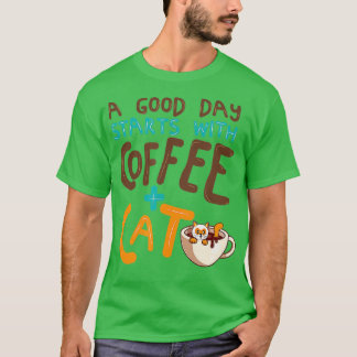 Funny Cat Coffee Mug Cat Lover Cute Coffee Cat Mam T-Shirt