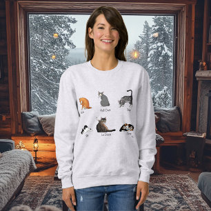 Funny Cat Commands Illustrated Training Chart Sweatshirt