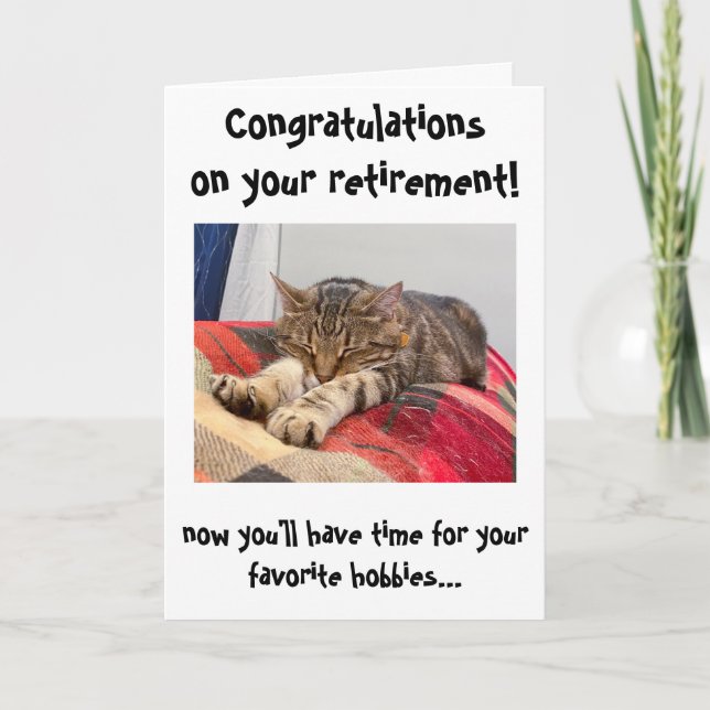 Funny Cat Congratulation on Retirement Card (Front)