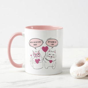 Funny Cat Couple Sarcastic Valentines Day Mug