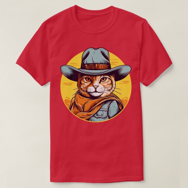 Funny Cat Cowboy Cowgirl Meow Howdy Meowdy 13 T-Shirt (Design Front)