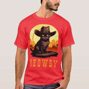 Funny Cat Cowboy Cowgirl Meow Howdy Meowdy 4 T-Shirt
