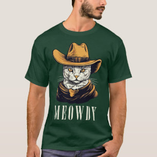 Funny Cat Cowboy Cowgirl Meow Howdy Meowdy 9 T-Shirt