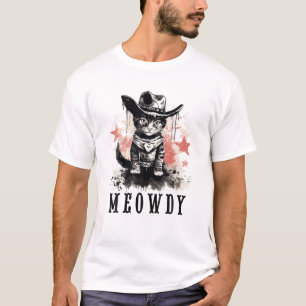 Funny Cat Cowboy Cowgirl Meow Howdy Meowdy T Shirt