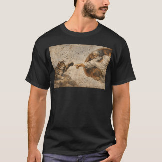 Funny Cat Creation Of Adam Cat Meme For Cat T-Shirt