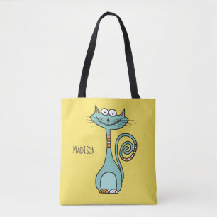 Funny Cat custom name & colour bags
