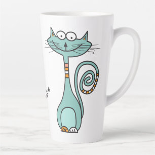 Funny Cat custom name Latte mug