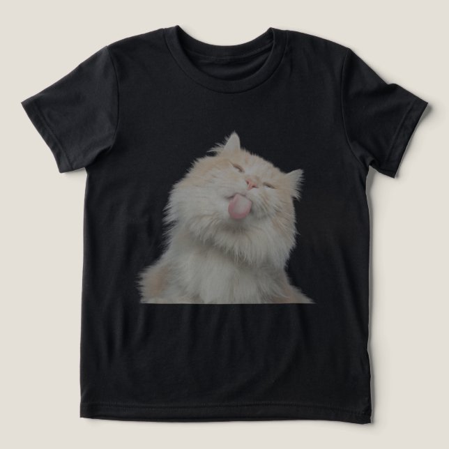 Funny Cat Custom Pet Photo Kids T-Shirt Tri-Blend Shirt (Design Front)