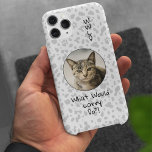 Funny Cat Custom Pet Photo Personalised  iPhone 16 Pro Max Case<br><div class="desc">Put a photo of your pet into the frame and change the name and voila! Your beloved pet can follow you everywhere for the whole day! They can judge your decisions and give you the side-eye while you doom scroll. This would make a great gift for someone who is obsessed...</div>