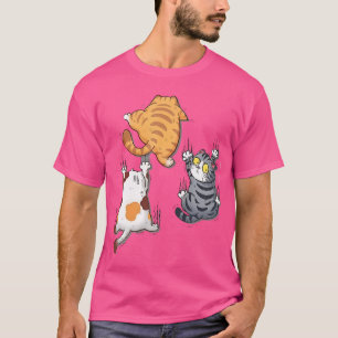 Funny Cat Cute Fat Cat Climbing Funny Kitten Funny T-Shirt