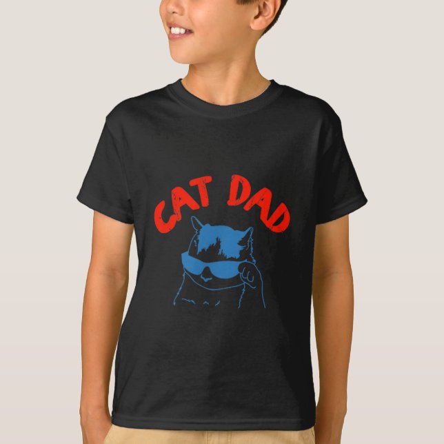 Funny Cat Dad Club 2 Sided Life Is Better With Cat T-Shirt (Front)