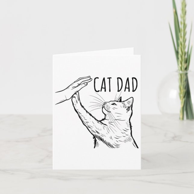 Funny Cat Dad Fathers Day Best Cat Daddy Hand  Card (Front)