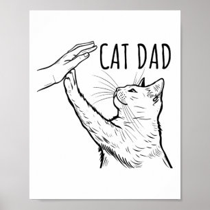 Funny Cat Dad Fathers Day Best Cat Daddy Hand  Poster