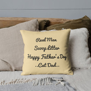 Funny Cat Dad Father's Day Cute Black Beige Trendy Cushion