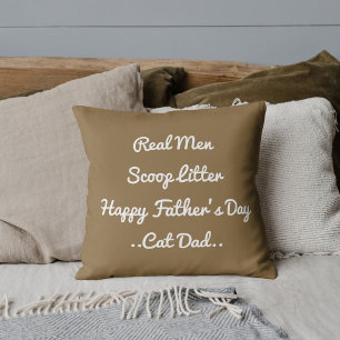 Funny Cat Dad Father's Day Cute White Sand Trendy Cushion