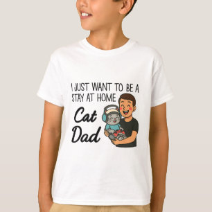Funny Cat Dad Gaming – Cute Gamer Cat And Dad Desi T-Shirt