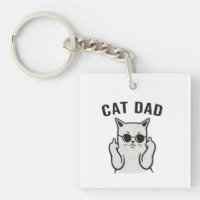Funny Cat Dad Middle Finger Cat with Sunglasses