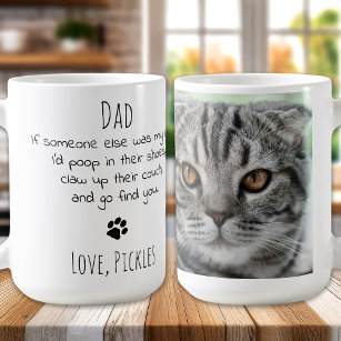 Funny Cat Dad Personalised Pet Photo Magic Mug