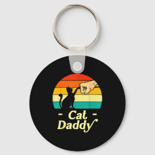 Funny Cat Daddy Vintage Cat Lover Cat Dad Fathers  Key Ring