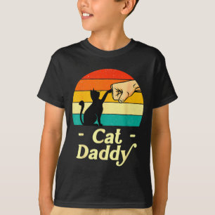 Funny Cat Daddy Vintage Cat Lover Cat Dad Fathers  T-Shirt