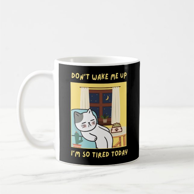 funny cat design for kids- trendy design for fun coffee mug (Left)