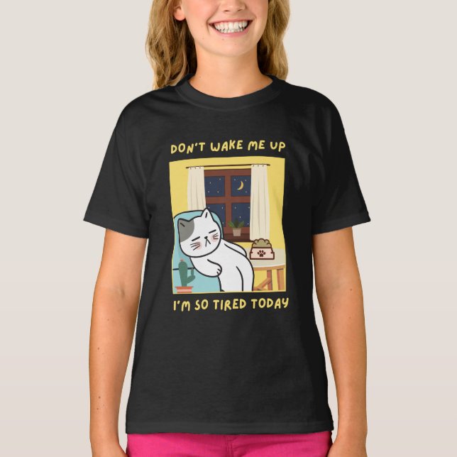 funny cat design for kids- trendy design for fun T-Shirt (Front)