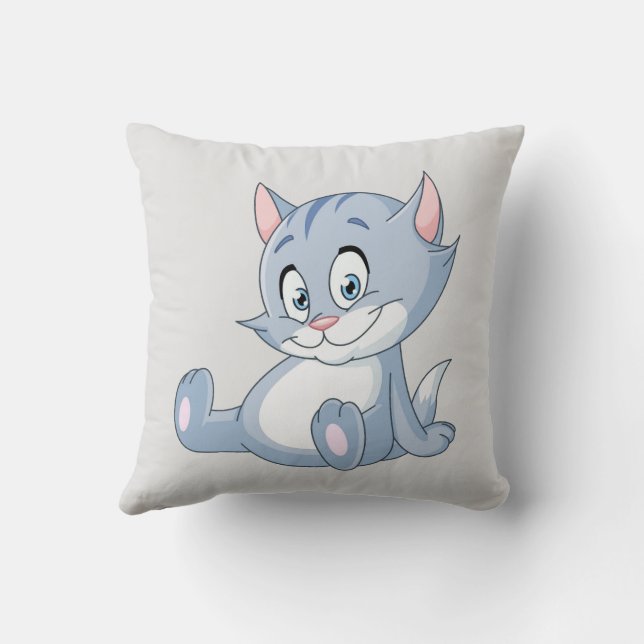 “Funny Cat Design”  Throw Pillow (Back)