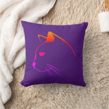 “Funny Cat Design” Throw Pillow