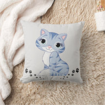 “Funny Cat Design” Throw Pillow