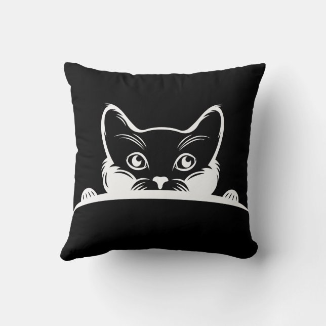 “Funny Cat Design”  Throw Pillow (Back)
