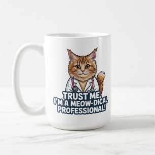 Funny Cat Doctor Animal Humor Illustration Coffee Mug