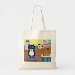 Funny Cat Dog Cartoon Tote Bag