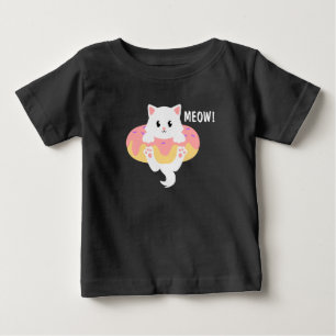 Funny Cat Doughnut Meow Cute Kids Baby T-Shirt