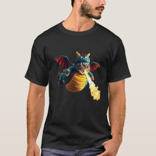 Funny Cat Dragon Costume Fire Breathing Cosplay T- T-Shirt