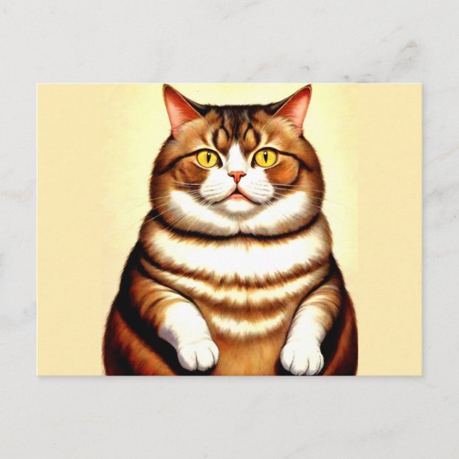 Funny Cat Drawing Postcard (Front)