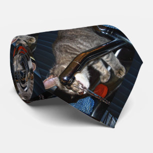 Funny Cat Drinking From Tap, Neck Tie