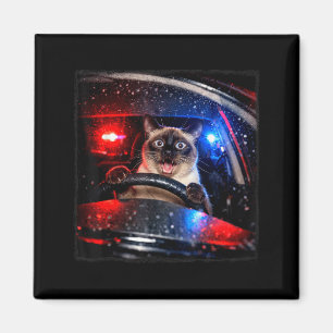 Funny Cat Driving Police Chase Kitten Meme Humour Magnet