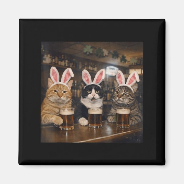 Funny Cat Easter Day Design Men Women Magnet (Front)