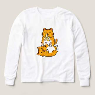 Funny Cat Eating Banana Neko Cute Cartoon Orange