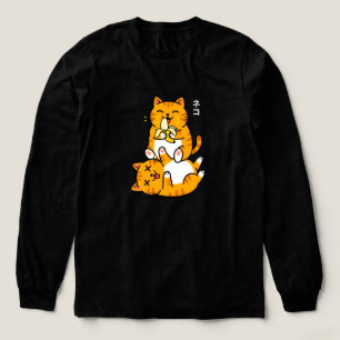 Funny Cat Eating Banana Neko Cute Cartoon Orange Tri-Blend Shirt