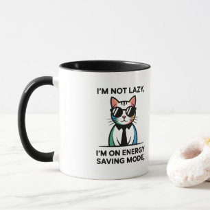Funny Cat Energy Saving Mode I'M NOT LAZY coffee Mug