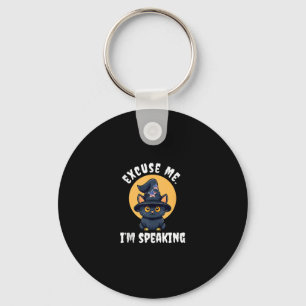 Funny Cat Excuse Me I'm speaking Kamala Harris 47 Key Ring