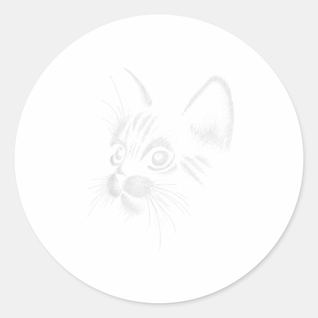 Funny Cat Face Gift TShirt Classic Round Sticker (Front)