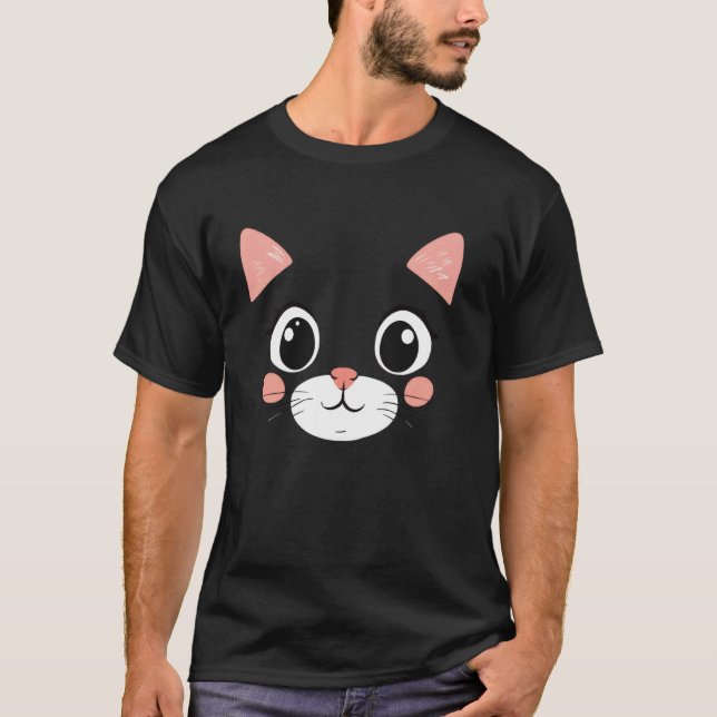 Funny Cat Face Halloween T-Shirt (Front)