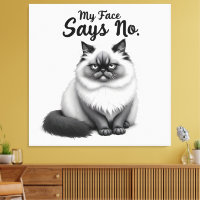 Funny Cat Face Illustration – Minimal Cute Cat Art