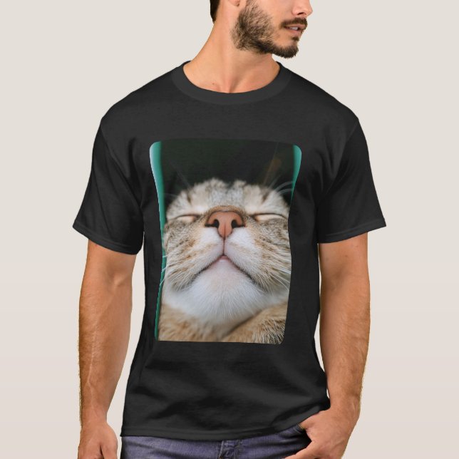 Funny Cat Face Selfie T-Shirt (Front)