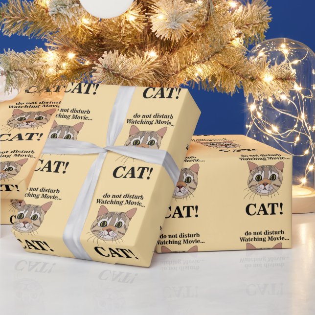 Funny Cat Face  Wrapping Paper (Holidays)
